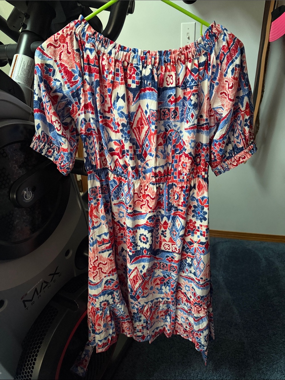 LOFT Red, White & Blue Printed Dress size small new with tags